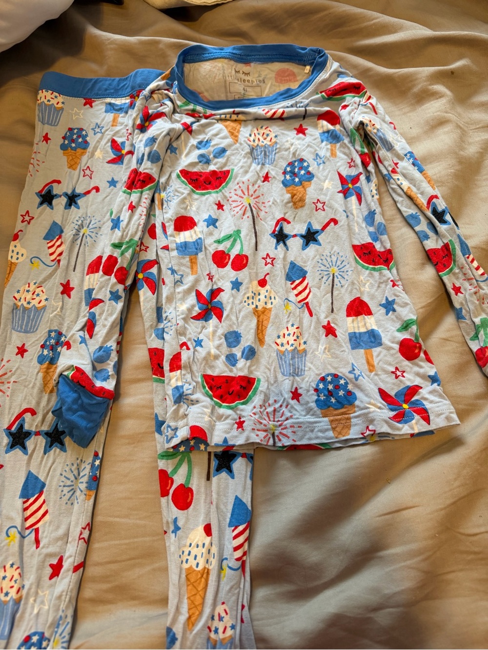 Little Sleepies Long Sleeve Pajama Set Fourth of July 4T